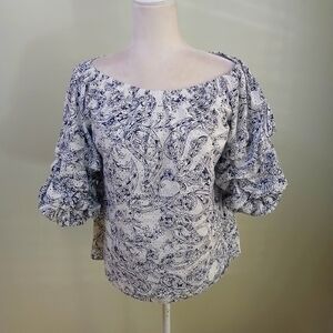 2/$15 Ce Ce Eyelet Ruffle Sleeve Cotton Top